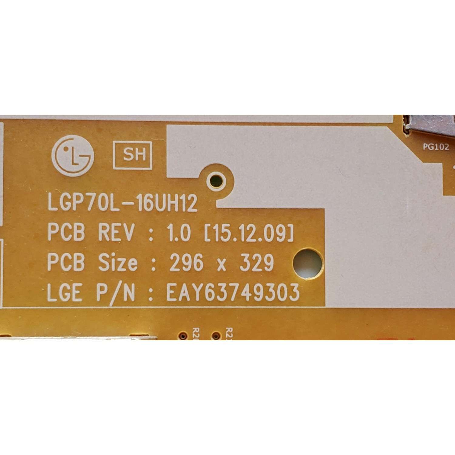 FUENTE DE PODER PARA TV LG / NUMERO DE PARTE EAY63749303 / LGP70L-16UH12 / 63749303 / MODELO 70UH6350-UB / 70UW340C-UB - Imagen 2